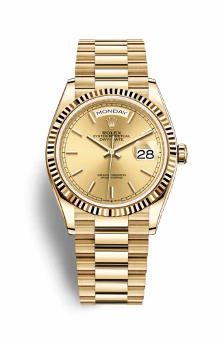 Rolex Day-Date 36 Yellow Gold / Fluted / Champagne / President 128238-0045 (M128238-0045)